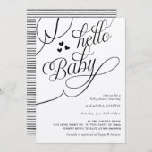 ミニマ素朴リスト男女兼用ハローベビーシャワー 招待状 (正面/裏面)