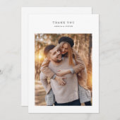 ミニマ素朴リスト結婚写真 サンキューカード (正面/裏面)