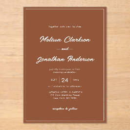 ミニマ素朴リスト縁どテラコタ結婚ズ アクリル招待状