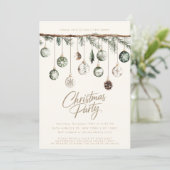 ミニマ素朴リスト自然シンプルクリスマスパーティー 招待状 (スタンド正面)