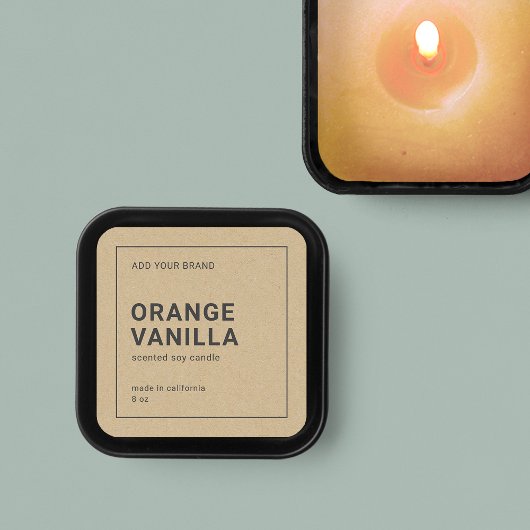 ミニマ素朴リスト薄いグレー縁どクラフト製品 スクエアシール