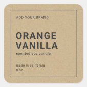 ミニマ素朴リスト薄いグレー縁どクラフト製品 スクエアシール (正面)