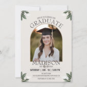 ミニマ素朴リスト誕生日卒業国 招待状 (正面)