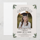 ミニマ素朴リスト誕生日卒業国 招待状 (正面/裏面)