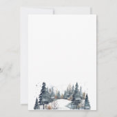 ミニマ素朴リスト雪の山の日付を保存 招待状 (裏面)