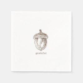 ミニマ素朴リスト・ブラウン・感謝祭 スタンダードカクテルナプキン