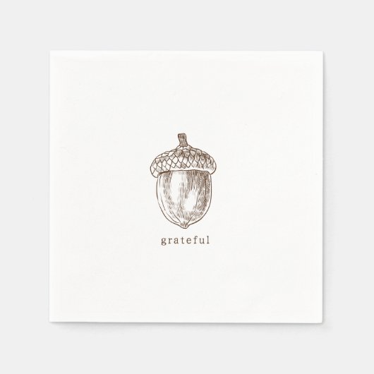 ミニマ素朴リスト・ブラウン・感謝祭 スタンダードカクテルナプキン (正面)