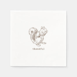 ミニマ素朴リスト・ブラウン・感謝祭 スタンダードカクテルナプキン