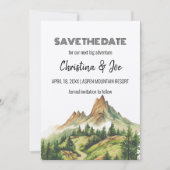 ミニマ素朴リストKraft Mountain日付を保存 招待状 (正面)