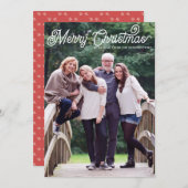 ミニマ素朴リストMerry Christmasタイポグラフィ写真 シーズンカード (正面/裏面)