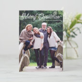 ミニマ素朴リストMerry Christmasタイポグラフィ写真 シーズンカード (スタンド正面)