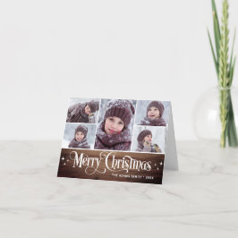 ミニマ素朴リストMerry Christmas 5枚の写真Boho シーズンカード