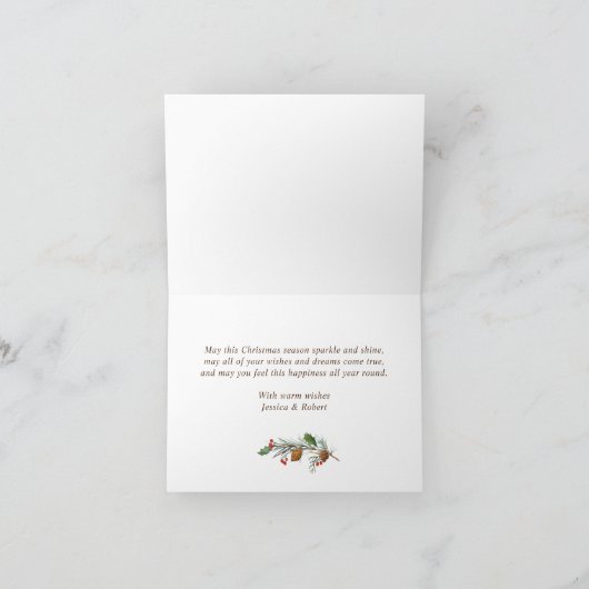 ミニマ素朴リストMerry Christmas 5枚の写真Boho シーズンカード (内部)