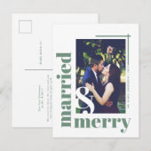 ミニマ結婚したリストとメリー写真のクリスマス ポストカード (正面/裏面)