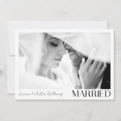 ミニマ結婚したリスト3フォトスクリプトQRコー結婚ド 案内状 (正面)