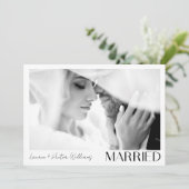 ミニマ結婚したリスト3フォトスクリプトQRコー結婚ド 案内状 (スタンド正面)