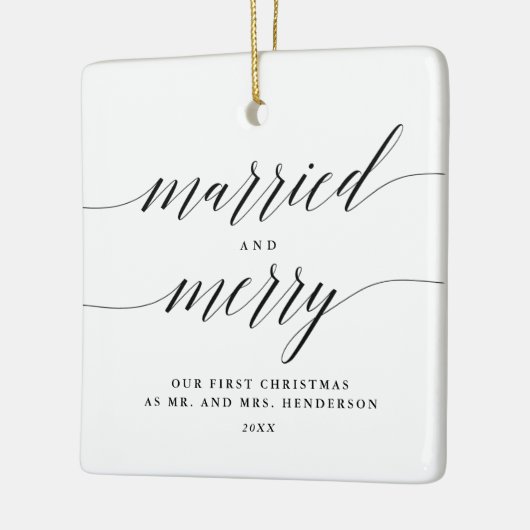 ミニマ結婚したリスメリート·ニューリーフ写真 セラミックオーナメント (左)