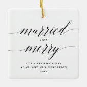 ミニマ結婚したリスメリート·ニューリーフ写真 セラミックオーナメント (正面)