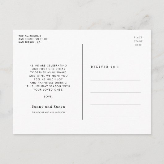 ミニマ結婚したルメリータイプライターフォント ポストカード (裏面)