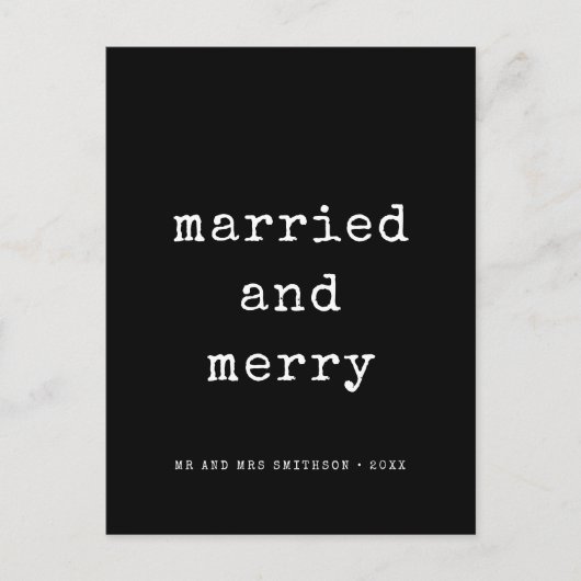 ミニマ結婚したルメリータイプライターフォント ポストカード (正面)