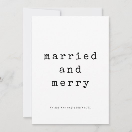 ミニマ結婚したルメリータイプライターフォント 案内状 (正面)