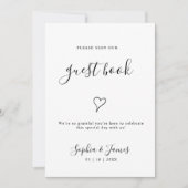 ミニマ結婚リスのゲストブックサイン 招待状 (正面)