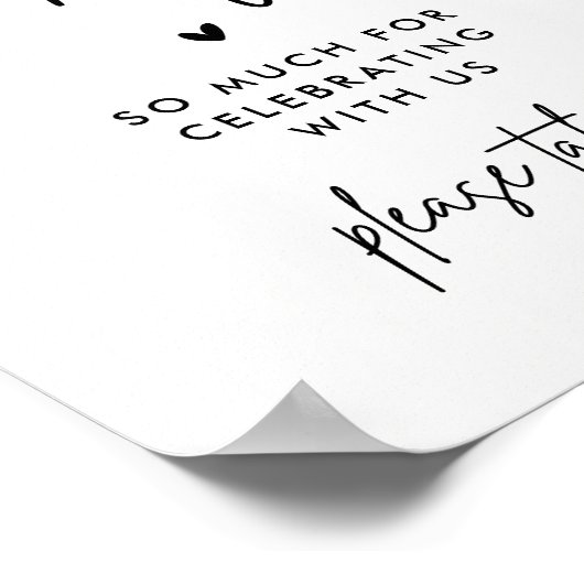 ミニマ結婚リストに感謝のサインを一つ取って ポスター (角)