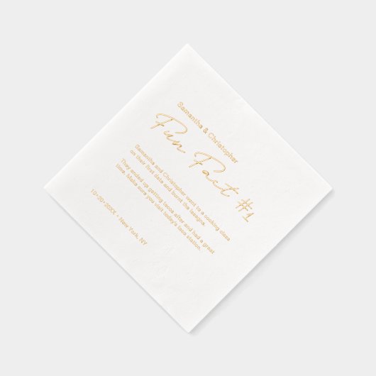 ミニマ結婚リストのおもしろいファクトカスタム金ゴールドフォイル 箔ナプキン (右)