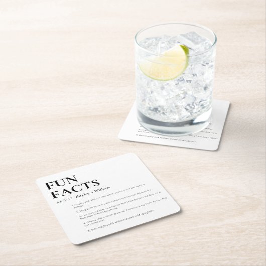 ミニマ結婚リストのおもしろい事実 スクエアペーパーコースター (インサイチュ)