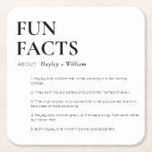 ミニマ結婚リストのおもしろい事実 スクエアペーパーコースター (正面)