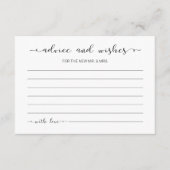 ミニマ結婚リストのアドバイスとウィッシュズカード エンクロージャーカード (正面)