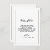 ミニマ結婚リストのウィッシングウェルカード エンクロージャーカード (正面/裏面)