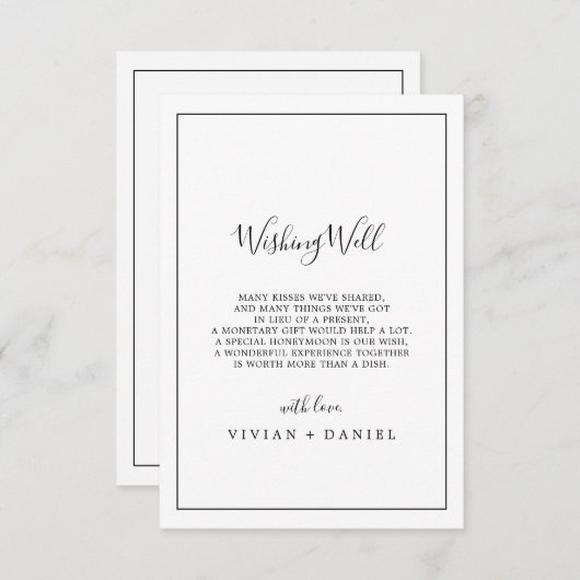 ミニマ結婚リストのウィッシングウェルカード エンクロージャーカード (正面/裏面)
