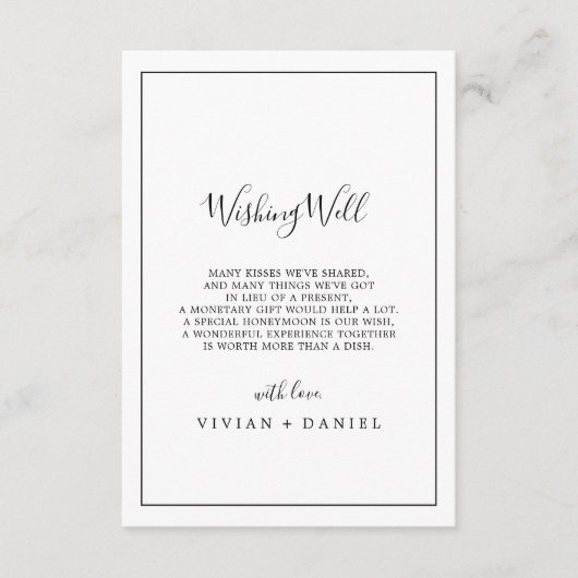 ミニマ結婚リストのウィッシングウェルカード エンクロージャーカード (正面)