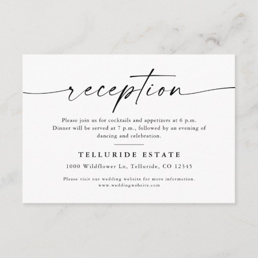 ミニマ結婚リストのウェディングレセプションエンクロージャカー エンクロージャーカード (正面)