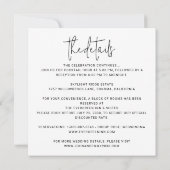 ミニマ結婚リストのオールインワンモダンシンプルスクエア 招待状 (裏面)