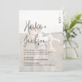 ミニマ結婚リストのオールインワンモダンシンプル 招待状 (スタンド正面)