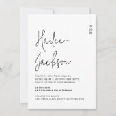 ミニマ結婚リストのオールインワンモダンシンプル 招待状 (正面)