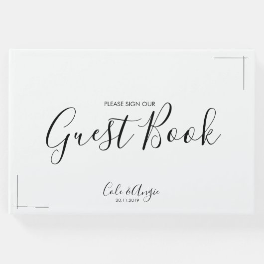 ミニマ結婚リストのクロス付きゲストブ縁どック ゲストブック (正面)