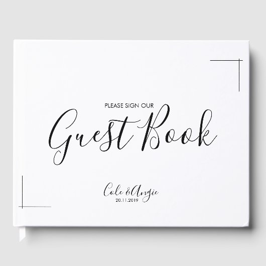 ミニマ結婚リストのクロス付きゲストブ縁どック ゲストブック (正面)