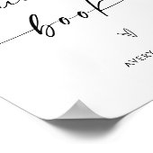 ミニマ結婚リストのゲストブックシモダンェン結婚グ ポスター (角)