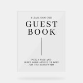 ミニマ結婚リストのゲストブック アクリルサイン (正面)