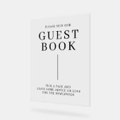 ミニマ結婚リストのゲストブック アクリルサイン (傾斜)