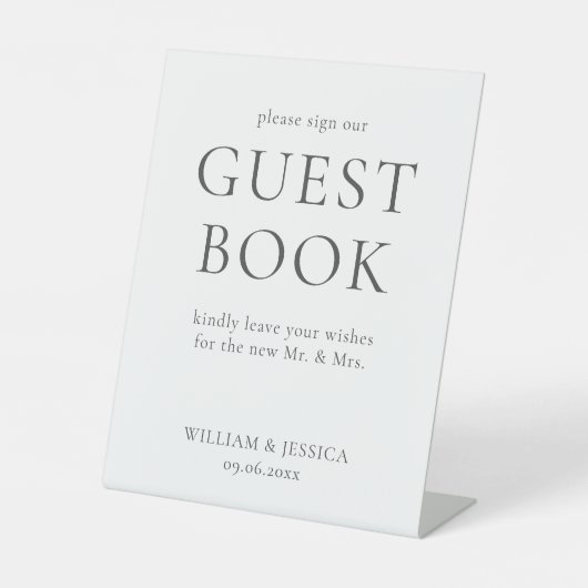 ミニマ結婚リストのゲストブック 台座サイン (正面)