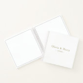 ミニマ結婚リストのゲストブック |金ゴールド白 ノートブック (内部)