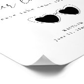 ミニマ結婚リストのサングラスの好意サイン ポスター (角)