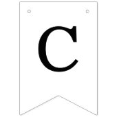 ミニマ結婚リストのシンプル白黒の名前 バンティングフラッグ (第3の旗)