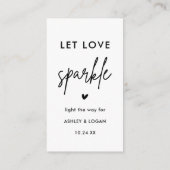 ミニマ結婚リストのスパークラー送信ラベル エンクロージャーカード (裏面)