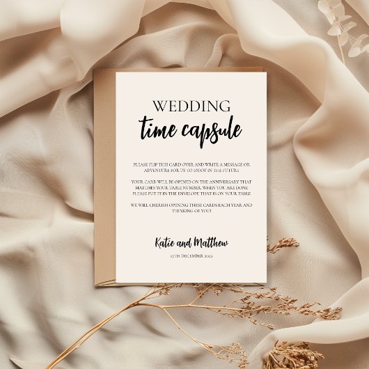 ミニマ結婚リストのタイムカプセルカード 招待状