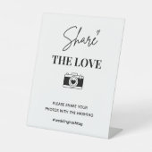 ミニマ結婚リストのハッシュタグ |共有ラブサイン 台座サイン (正面)